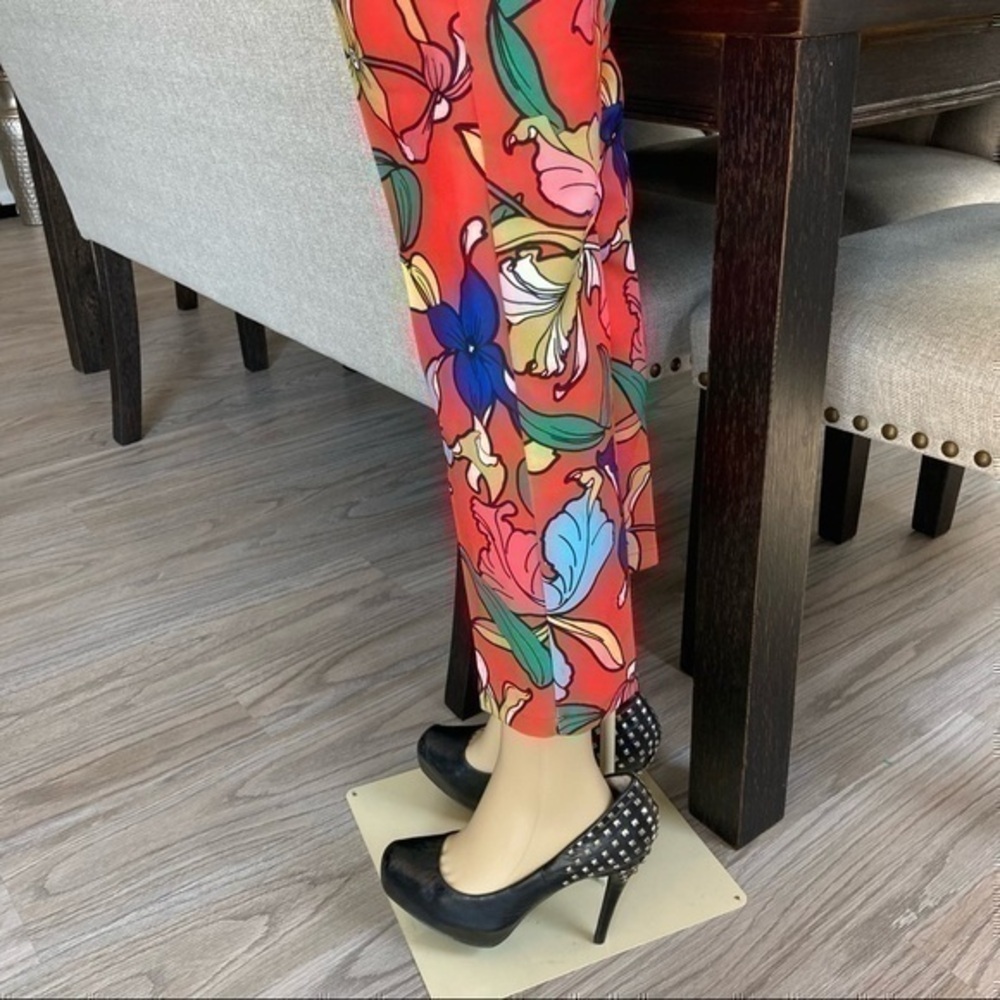 ๐ M. Mix colorful floral dress career pants 2 - Picture 8 of 12